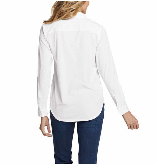 Eddie Bauer Ladies' Button Up Top, White (size : L) - Picture 2 of 3